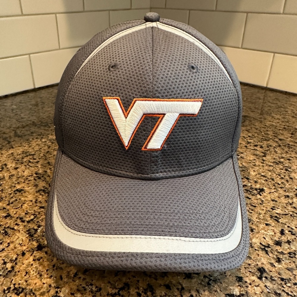 Virginia Tech‎ Hokies New Era 39thirty Cap Hat Medium Large Stretch Fit Gray